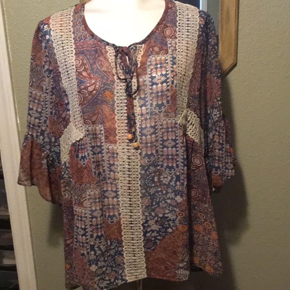 Artesia sheer blouse size Large